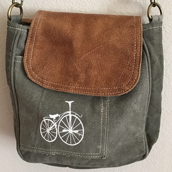 Myra Bag Handbags - Myra Crossbody Bag Upcycled leather & Canvas